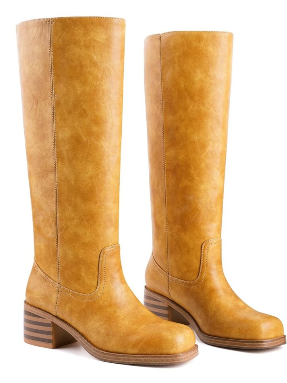 Knee High Boots Chunky Heel Riding Boots for Women Square Toe Going out Tall